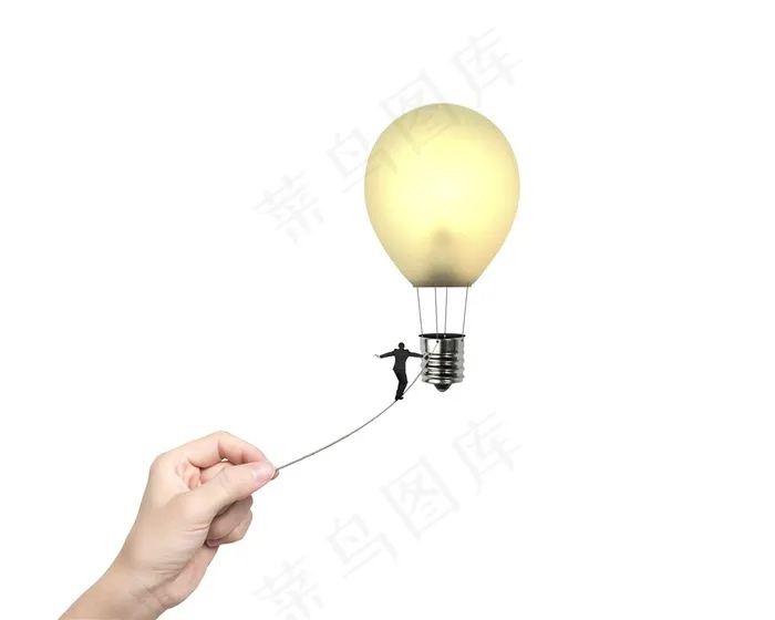 创意小人灯泡背景高清图片