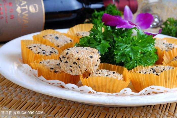 小吃芝麻酥饼