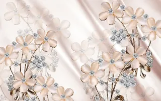 雕塑钻石花卉背景墙