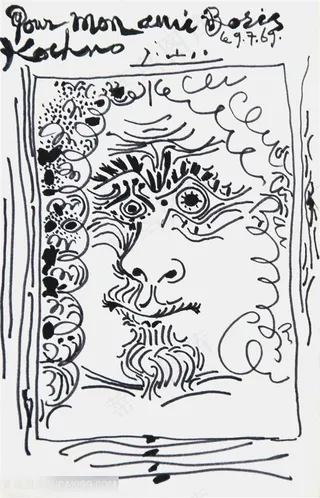 毕加索唯美简约线描人物抽象装饰画