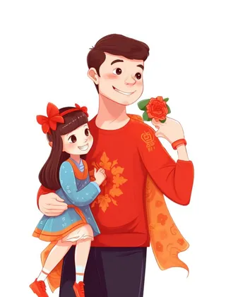 超人爸爸和女儿背景