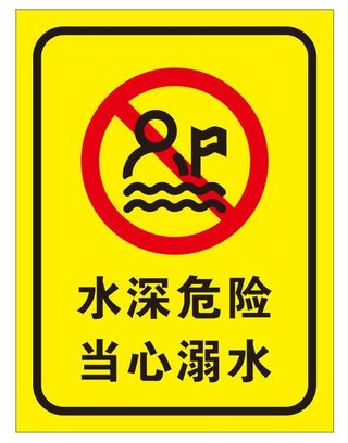 矢量当心溺水导视牌