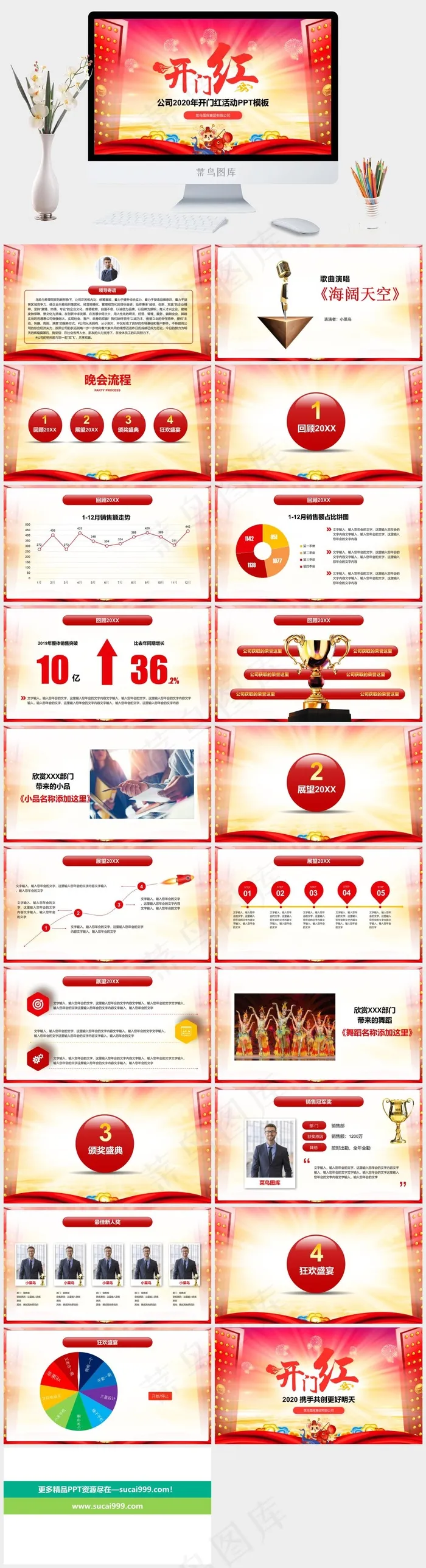 开门红企业年会PPT模板