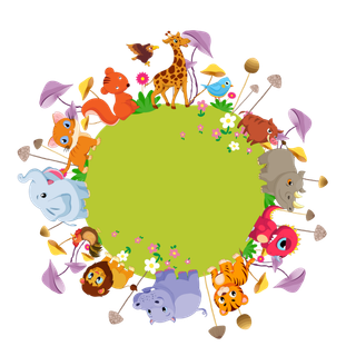 卡通地球上的动物设计