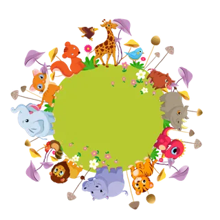 卡通地球上的动物设计