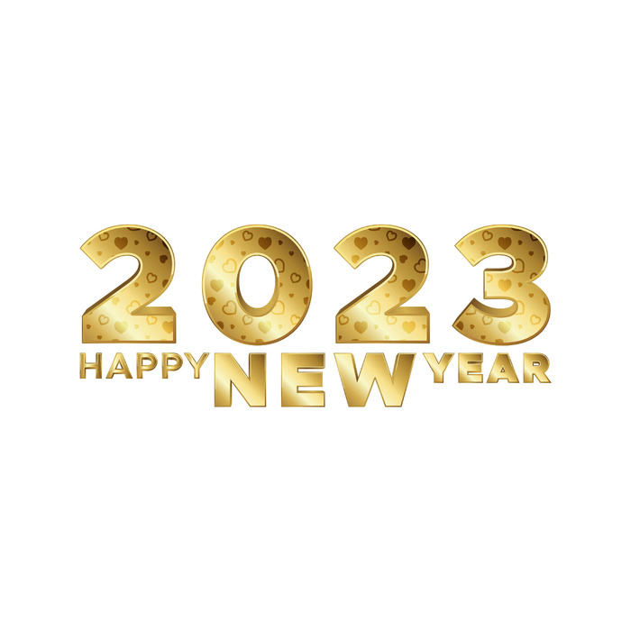 金色2023数字兔年免抠素材