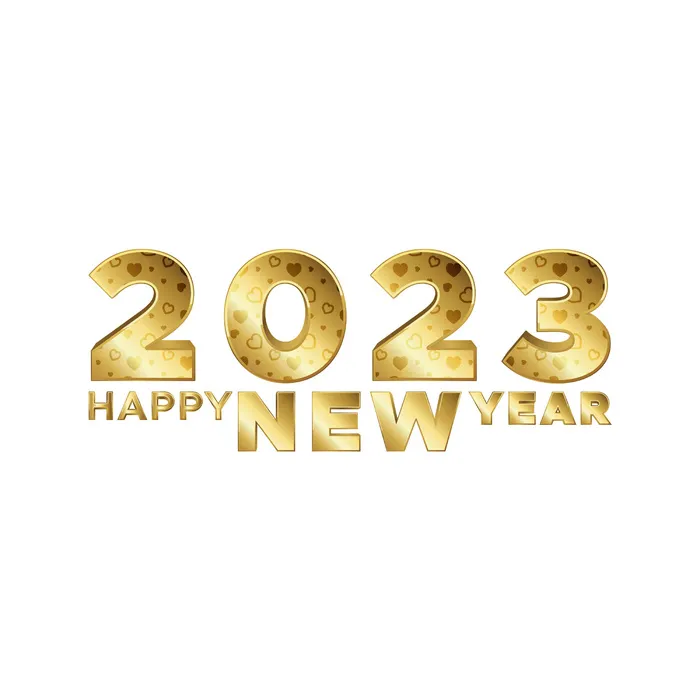 金色2023数字兔年免抠素材psd模版下载