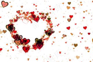 创意彩色心形背景图片