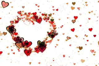 创意彩色心形背景图片