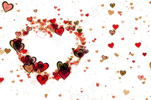 创意彩色心形背景图片 创意彩色心形背景图片