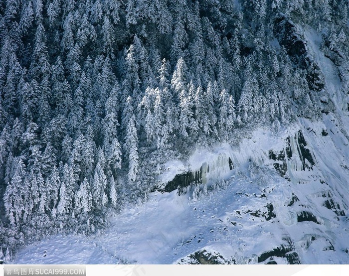 冬日美景-俯视山地雪景