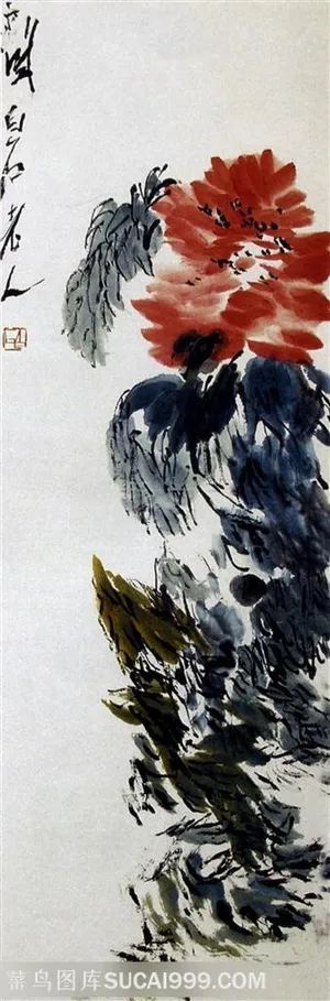 国画名家作品-齐白石的牡丹 国画名家作品-齐白石的牡丹