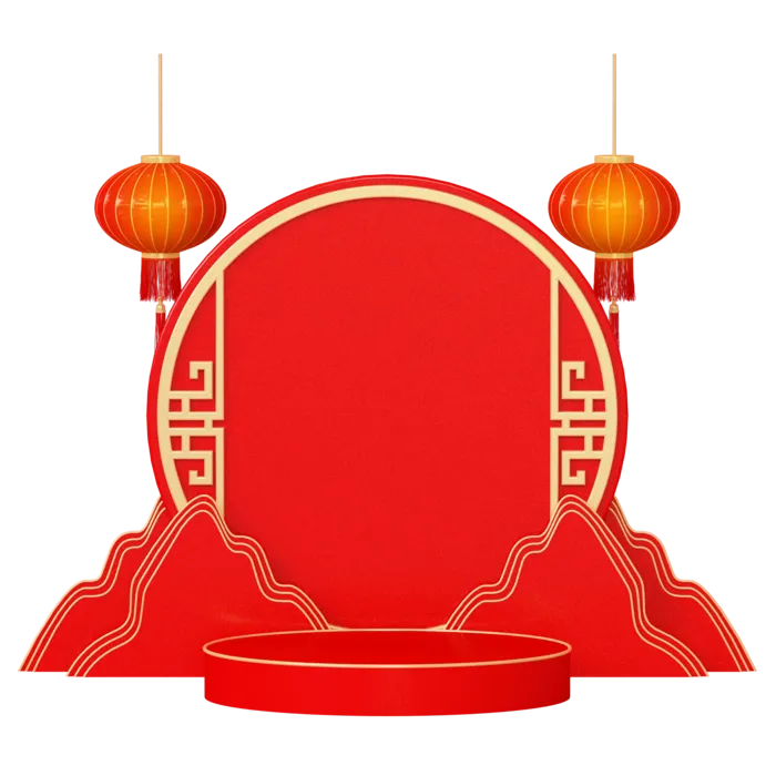 新年元素素材红色喜庆新春兔年