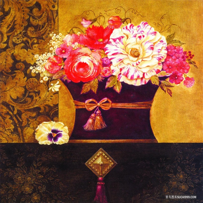 唯美花卉花瓶艺术装饰画