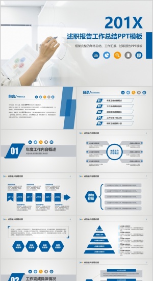 述职报告工作总结PPT模板预览图