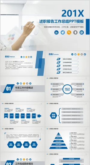 述职报告工作总结PPT模板预览图