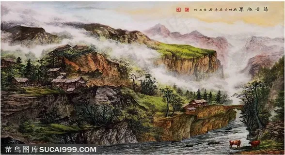 清音趣翠79cm×110cm国画图片