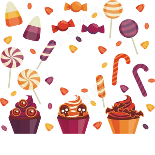 卡通万圣节节日糖果