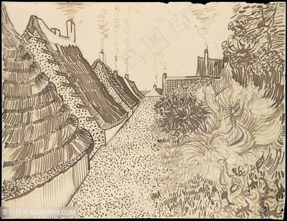 圣玛丽大街手绘风景画建筑 圣玛丽大街手绘风景画建筑