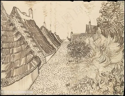 圣玛丽大街手绘风景画建筑 圣玛丽大街手绘风景画建筑