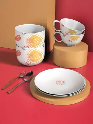 国潮风中式文创餐具智能样机