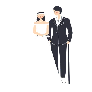 婚纱卡通人物婚礼白纱结婚婚纱摄影手绘