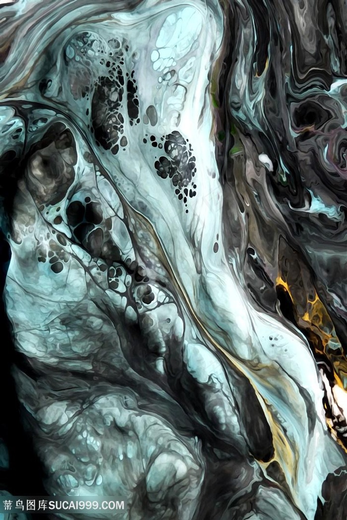 唯美时尚水墨抽象艺术油画