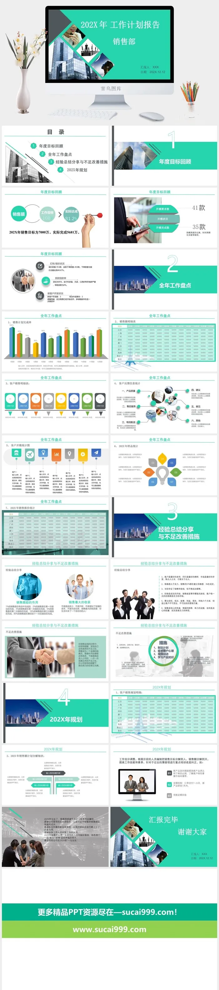 销售工作总结PPT模板