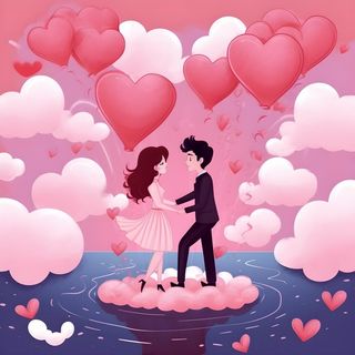 情人节520粉红爱心恋人情侣浪漫海报素材背景