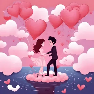 情人节520粉红爱心恋人情侣浪漫海报素材背景