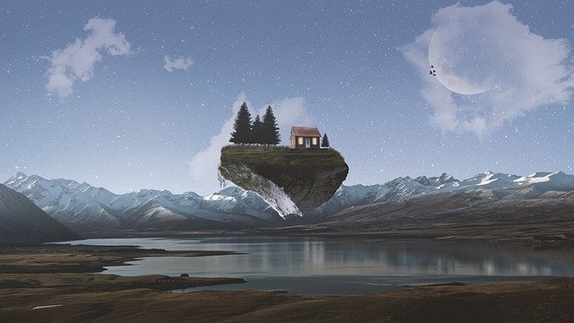 冬天山水背景风景