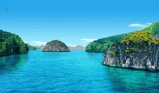 海边海盗蓝天风景背景墙