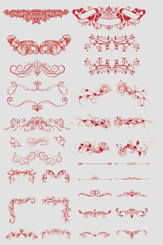 矢量欧式花纹花边