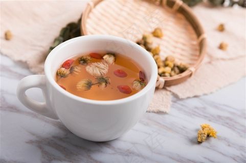 健康营养的枸杞养生茶饮素材图片