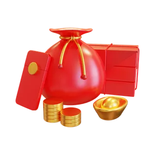 新年元素素材红色喜庆新春兔年