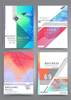 抽象矢量彩色时尚年度宣传册设计