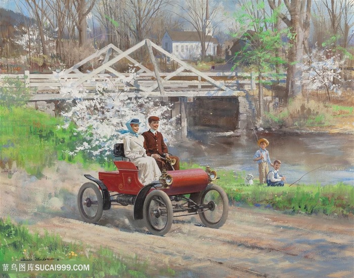 唯美经典老爷车怀旧装饰画