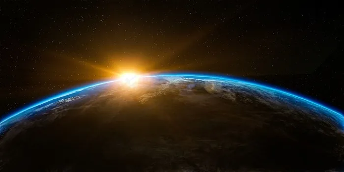 地平面升起的太阳风景摄影