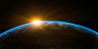 地平面升起的太阳风景摄影