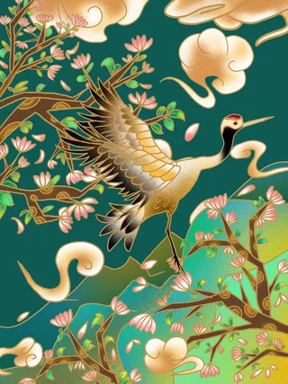 中式古典国潮来袭海报展板宣传背景图PSD设计PS模板素材