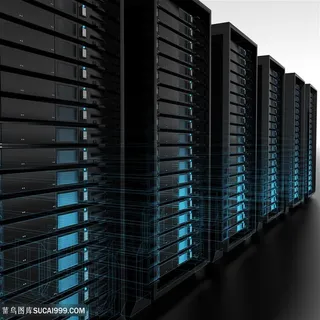 一排机柜网络服务器高清图片
