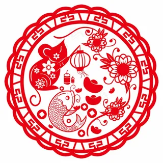 鼠年剪纸 剪纸风元素