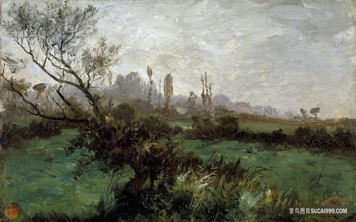 托勒维尔草地风景画