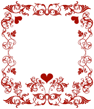 线条边框情人节
