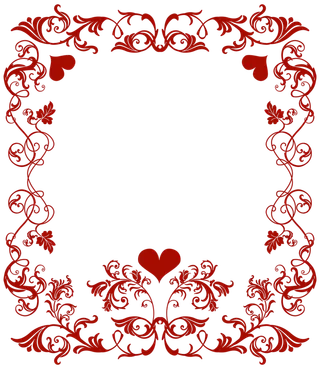 线条边框情人节