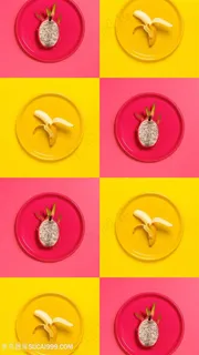 香蕉火龙果创意水果图