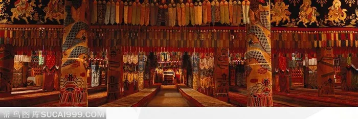 神秘西藏-古老的寺院内景