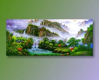 春雨江南青松迎客高山流水旭日东升图片