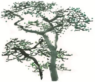 古树工笔国画图片素材