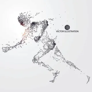 矢量科技动感粒子元素EPS运动人物动物点状创意矢量科幻设计素材